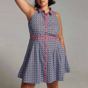 Anthropologie Maeve Buckley Mini Dress Sleeveless Cotton Pockets Summer Dress